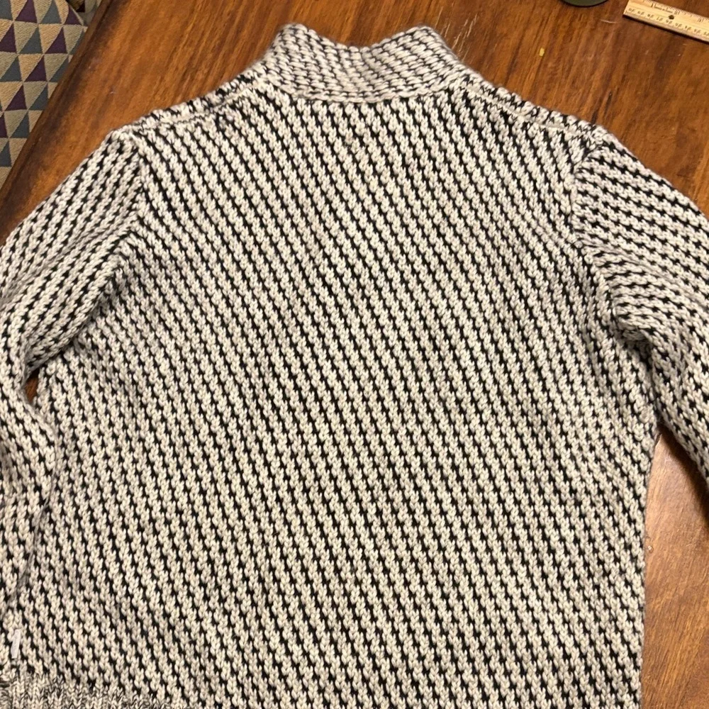 Calvin Klein CK Womens Vtg Cable Knit 1/4 Button Mohair Wool Blend Sweater Sz XL